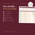 Final Week & Wedding Day Checklist | Editable Excel & Printable PDF